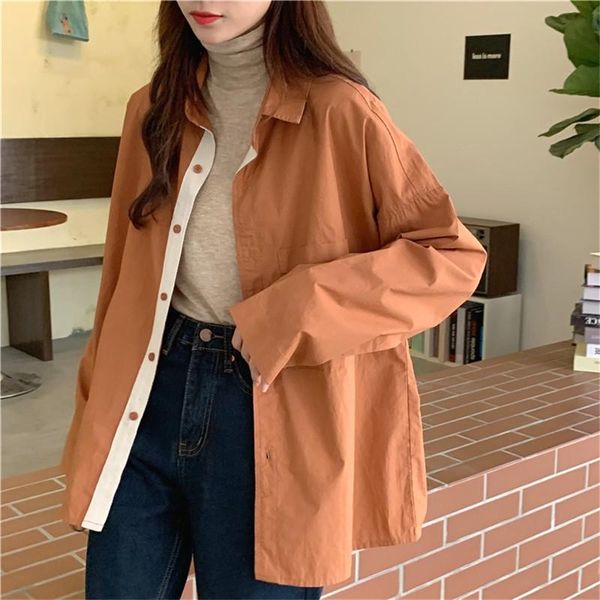 

2020 autumn women blouse vintage long sleeve womens loose blouses office ladies shirts fashion lady clothing ds501046, White