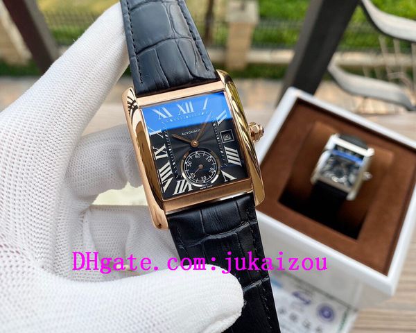 

2020 2019 luxury designer brand joker leather tank watch mens square automatic movement men watches a2, Slivery;black