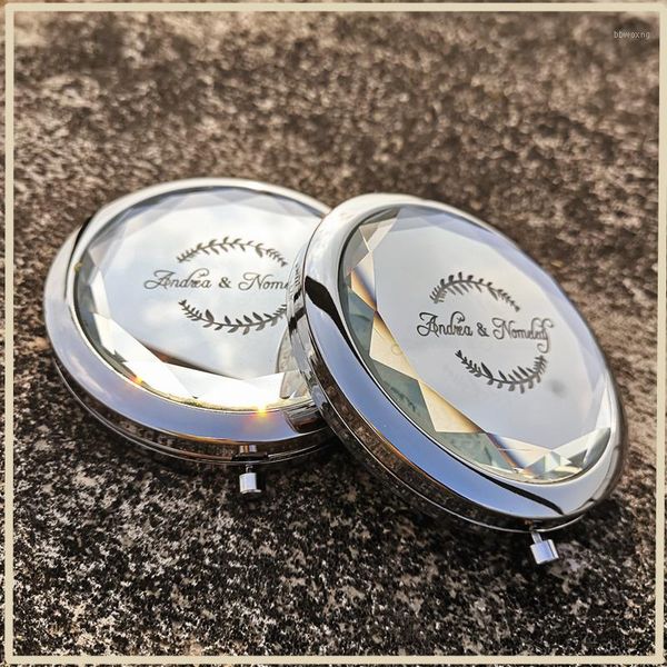 

20pcs custom crystal mirror rose gold mirrors personalized bridesmaid wedding gift bridal tribe decorative compact makeup mirror1