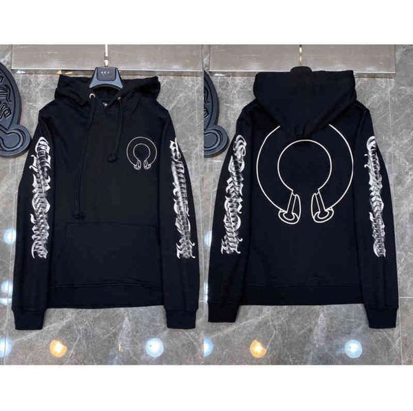 

quality fashion hoodie autumn winter ch classic sweatshirts designer mens luxury zipper sweater horseshoe phantom cross print hooded woman, Black
