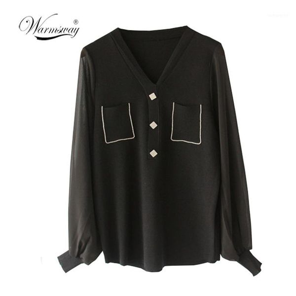 

white casual chiffon viscose knit women patchwork blouse shirt 2020 spring elegant long sleeve pocket ladies korean b-0221