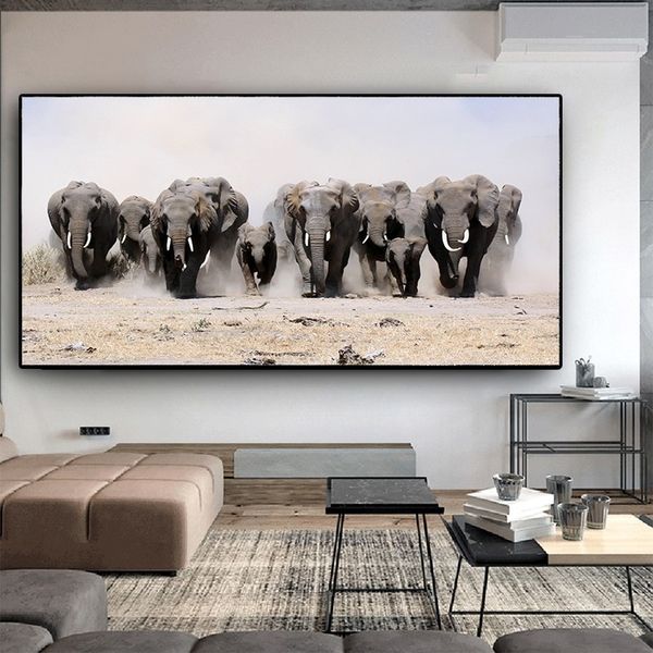 

modern black and white africa elephant canvas painting wild animals posters and prints cuadros wall art pictures for living room home decor