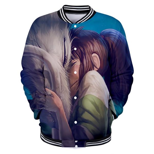 

spirited away 3d printed baseball jackets fashion women/men 2020 long sleeve jacket casual streetwear clothes, Black;brown