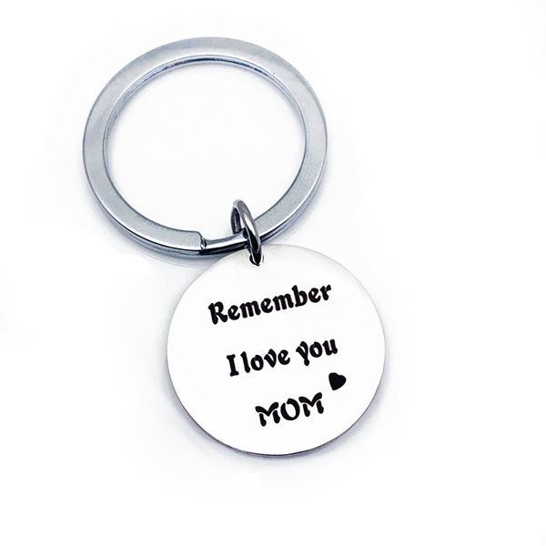 

personalized keychains gifts remember i love you mom keyring stainless steel charms family jewelry thanks giving day gift, Slivery;golden