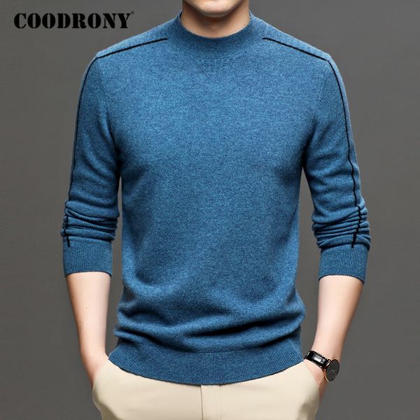 

coodrony brand merino wool sweaters autumn winter soft warm turtleneck sweater men casual pullover jumper man c3038 201203, White;black