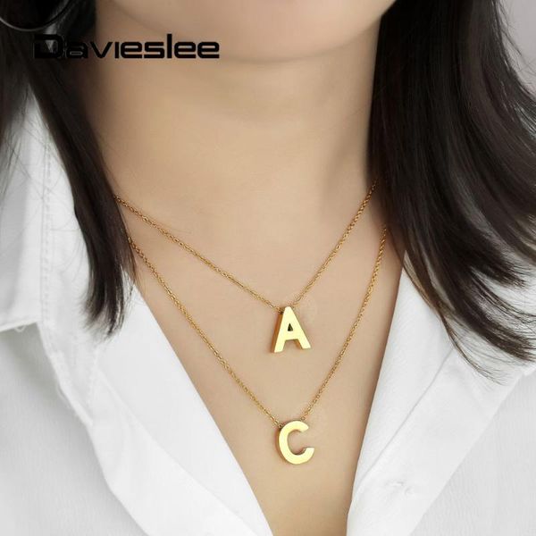 

pendant necklaces a-z initial letter charm alphabet name stainless steel slide necklace chain for women girlÂ jewelry kpm149, Silver