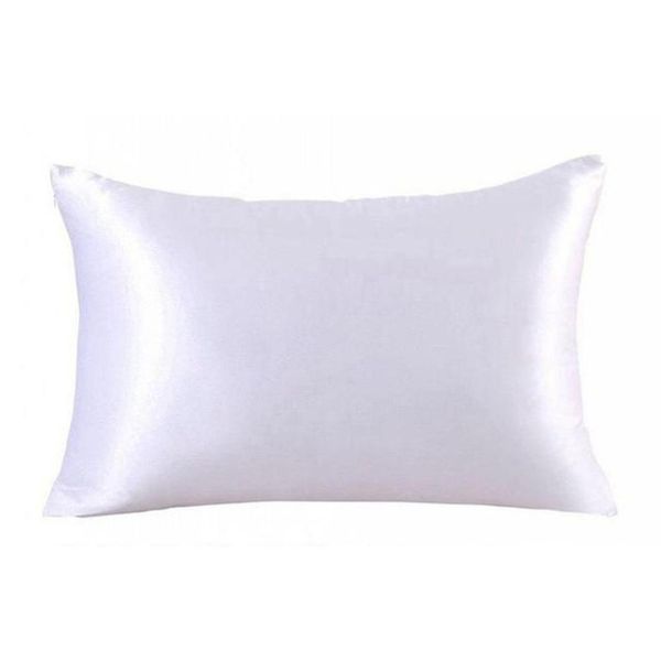 

2 pair 100 % silky satin hair beauty pillowcase pillow case satin solid color silk pillowcase pillow shams home sofa de jllxvb eatout