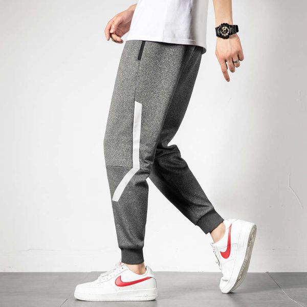 

sports casual 2020 new large street knitted fashion men's leggings pants, Gray