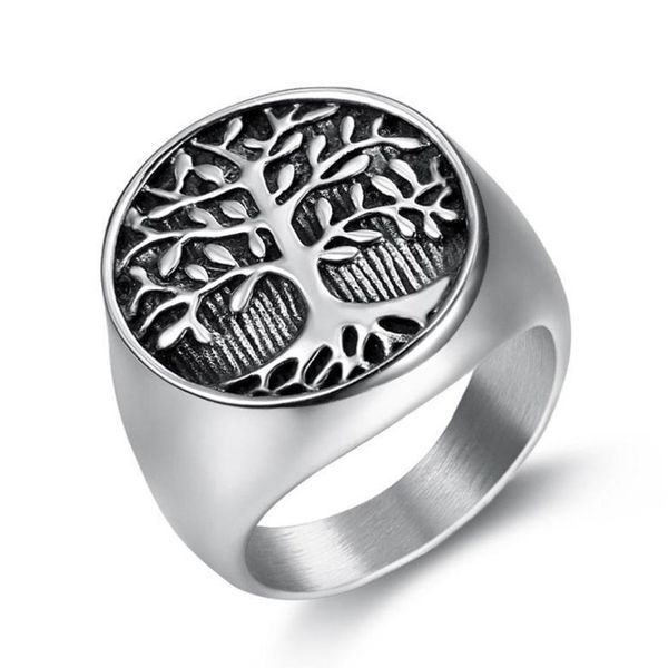

оптовая 10 шт. нержавеющая сталь дерево life finger кольцо для вечеринки подарок тигровых животных ювелирных изделий, Silver