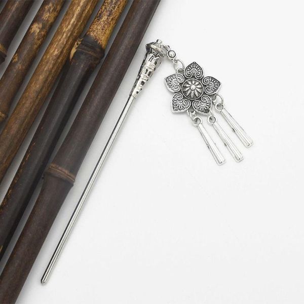

hair clips & barrettes 2021 retro hairpin chinese stick vintage tassel floral headwear antique, Golden;silver