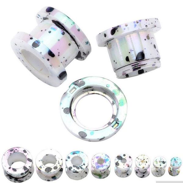 

болот 1 pair1pc акриловые 3d печатные ушные датчики ушные точечные винтовые приписывающие плоть туннель ушной вилки эпадэрдер носилки кузовн, Silver