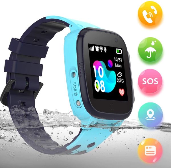 

szbxd kids waterproof smart watch,with gps/lbs touch screen sos voice chatting camera games intelligent watch for boys and girls birthday
