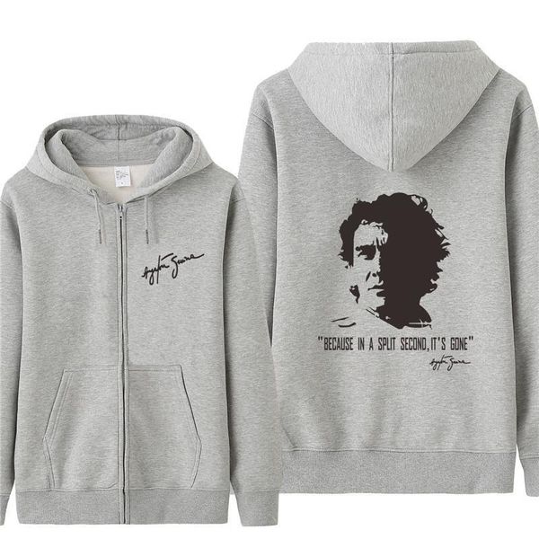 

мода новый ayrton senna fullshirts мужчины флис zippe rayrton senna hoodies мужчины мальчик пальто толстовки пуловер, Black