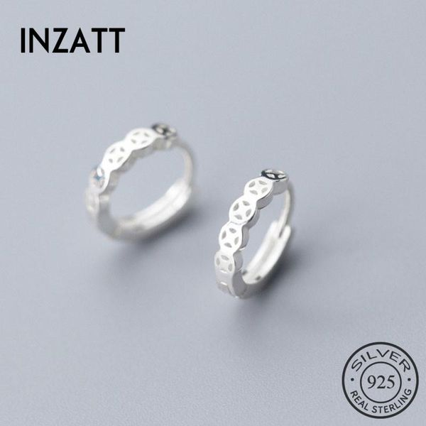 

hoop & huggie inzareal 925 sterling silver hollow round earrings for fashion woman party minimalist fine jewelry accessories gift, Golden;silver