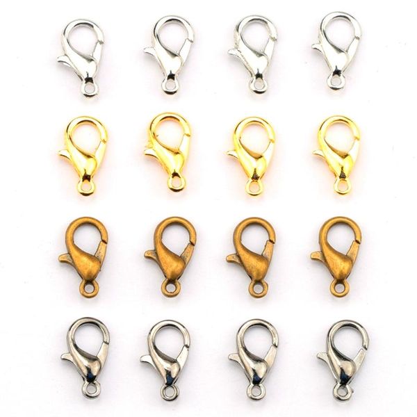 

100 шт. 10 / 12/14/16 мм золотой щепок цвет металлический лобстер clasps крючки металлические разъемы для ювелирных изделий diy, ожерелье ак