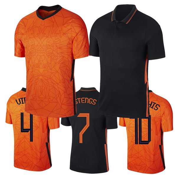 

nl soccer jersey 2020-21 season home and away virgil fan soccer jersey men sweatshirt(choose flocking number, Black;yellow