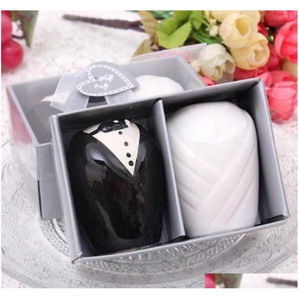 

bride and groom ceramic salt and pepper shakers holder jllzut dh_niceshop