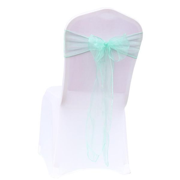 

1pcs bronzing chair sashes organza chair sashes bow knot tie chair cover band belt for wedding banquet event party de qylfho