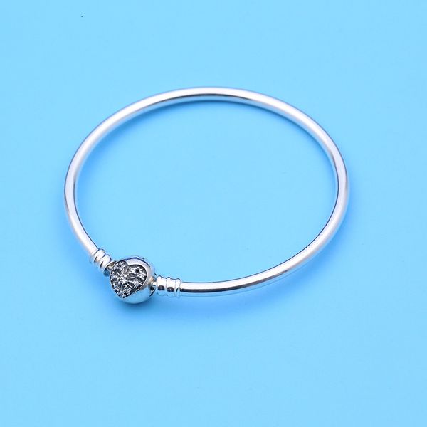 

pattern sterling silver pave icy original heart 925 of winter clasp chain basic bracelet fit women bead charm fashion je, Golden;silver