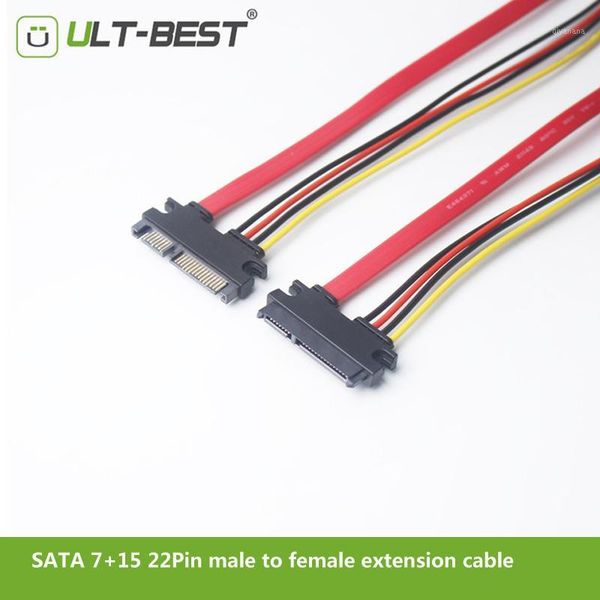 

computer cables & connectors ult- sata 22pin extender cable male to female 7+15 pin serial ata data power combo extension cord 30cm 50cm1