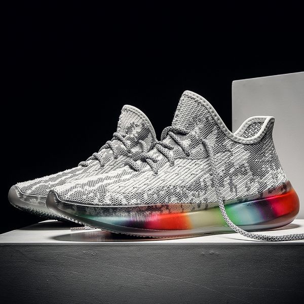 

2019 new spring rainbow bottom coconut 350v3 flying 380 men's sports casual shoes c1212, Black;white