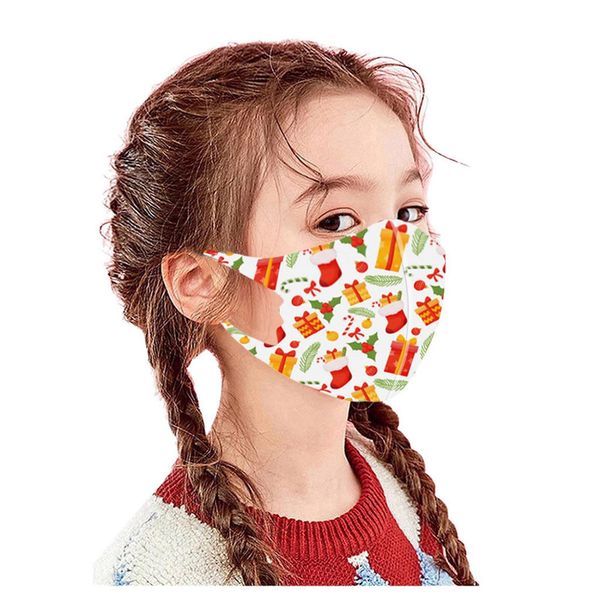 

face mask child christmas fabric facial mask print breathable reusable washable protective mouth caps washable mascarillas bbygad yh_pack