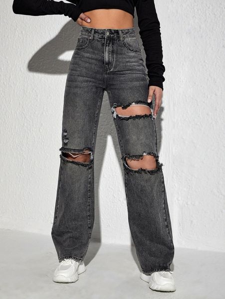 

high waisted ripped jeans f5yc#, Blue