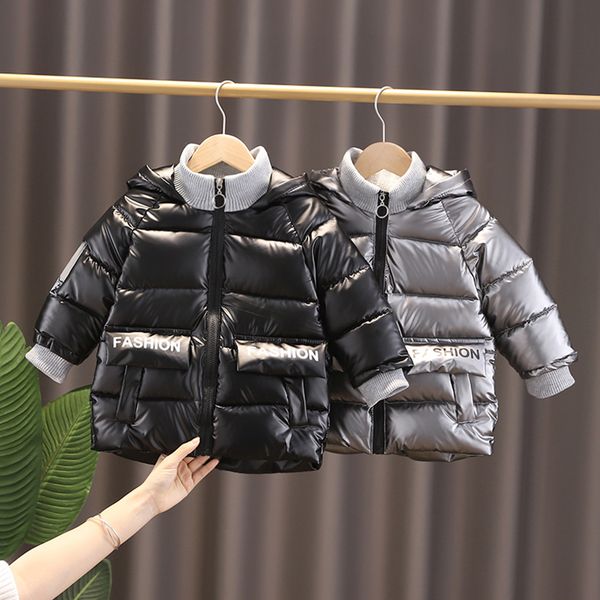 

boys' winter wear thickened 2020 new foreign style children's baby wash down coat boy's cotton padded, Blue;gray