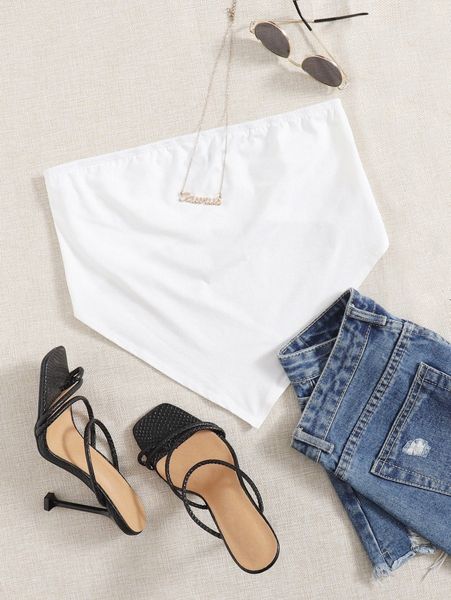 

solid bandana tube m2qr#, White