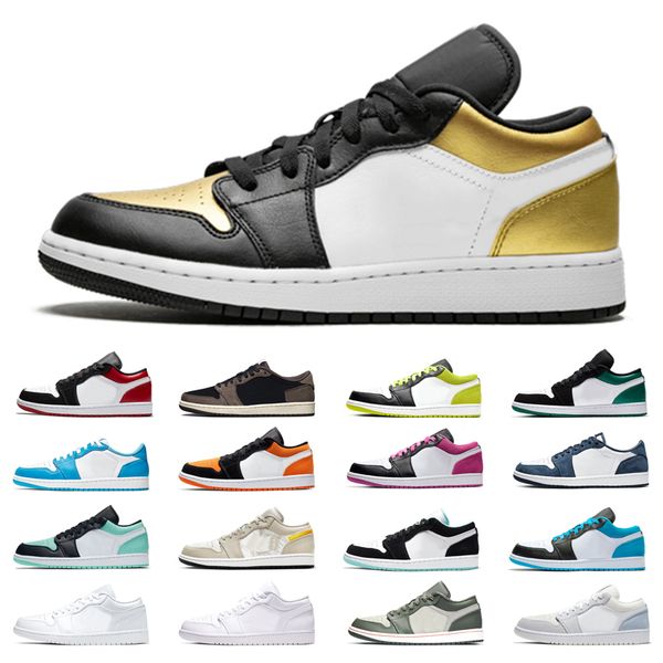 

men women 1 1s low basketball shoes fashion orange black laser blue cyber midnight navy mens sports shoes sneakers 5.5-11, White;red