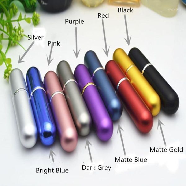 

5ml dual round head empty aluminium tube bottle perfume refillable bottle portable spray lotion glass sample sack vial1