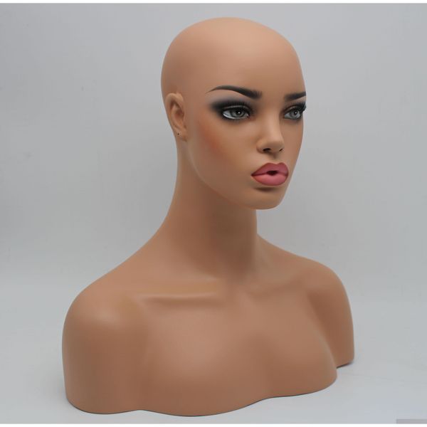 

new item realistic female black fiberglass mannequin dummy head bust for lace wig and jewelry d qylyjc lipper, White
