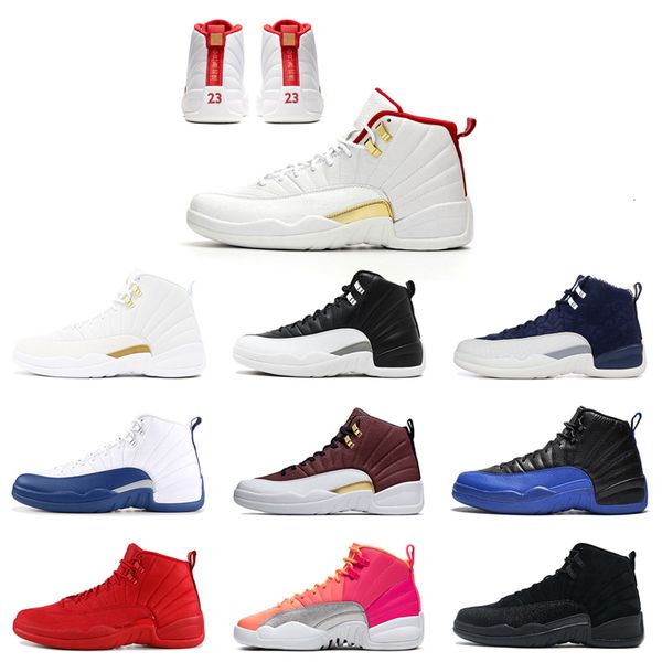 

12 dark grey game royal shoes 12s fiba punch reverse taxi wings mens trainers sports sneakers 7-13