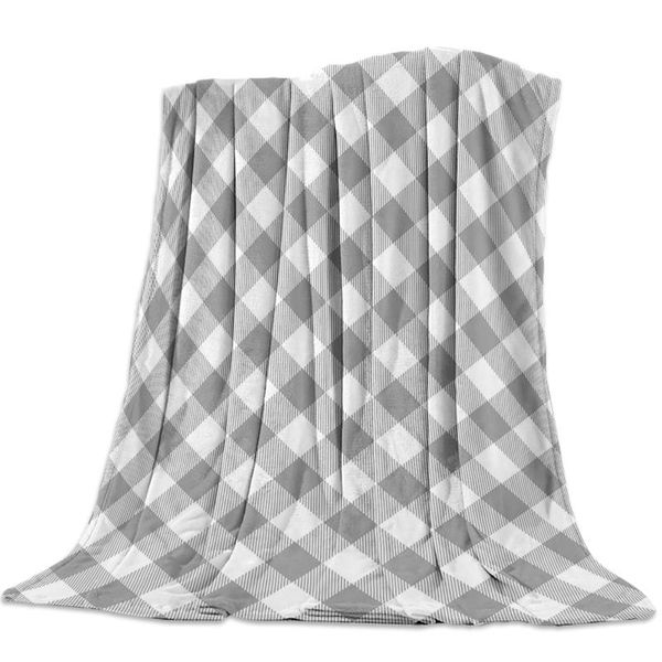 

pastoral style gray lattice throw blanket warm microfiber blanket bedroom sofa supplies blankets for beds