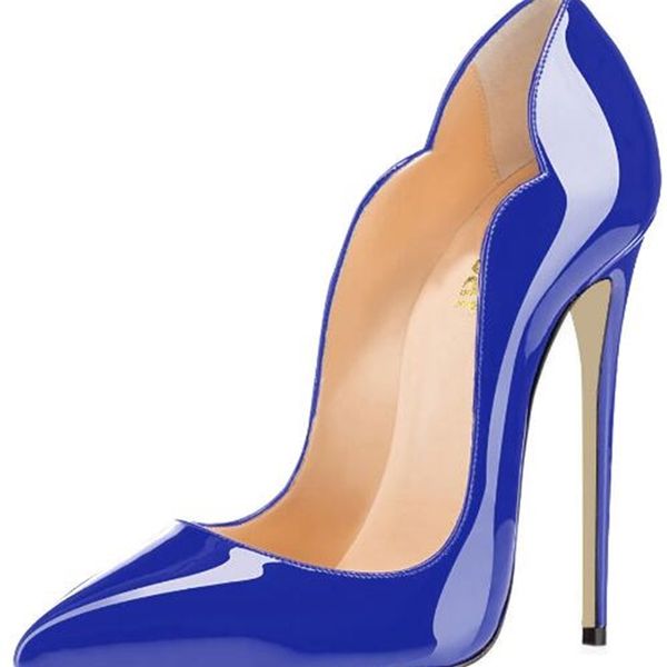 

2020 бомбас marca feminina alto fundo preto / nude patente couro vermelho sapatos de casamento salto fino 34-44 sem hmxw, Black