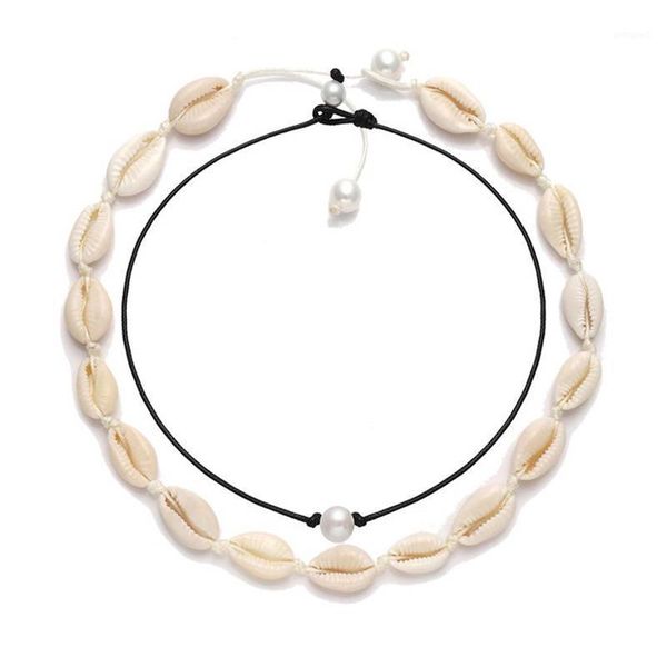 

chokers sea style white color chic retro creative natural shell piece necklace children's jewelry bijoux femme sets1, Golden;silver