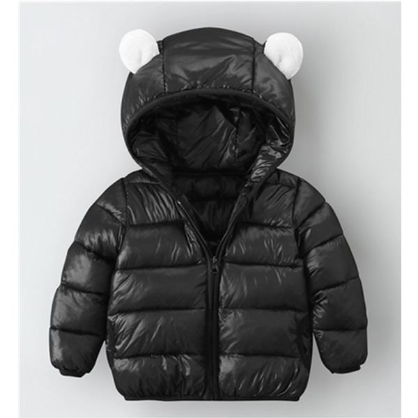 

winter down kids for fall boys vetements childrens hooded solid c1118 2020 clothing jacket baby warm coat zipper 3d ears girls entpt, Black