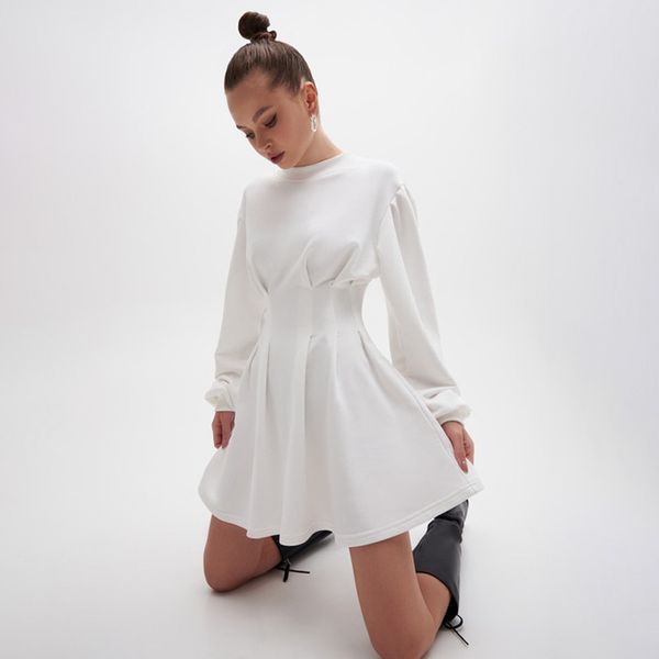 

20447p street chic autumn / winter new dark girls college dress pleated waist skirt, Black;gray