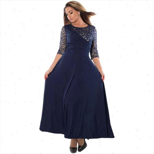 

5xl 6xl 2021 women plus size long dress maxi spring summer big size lace patchwork dress party dress black female vestidos, Black;gray