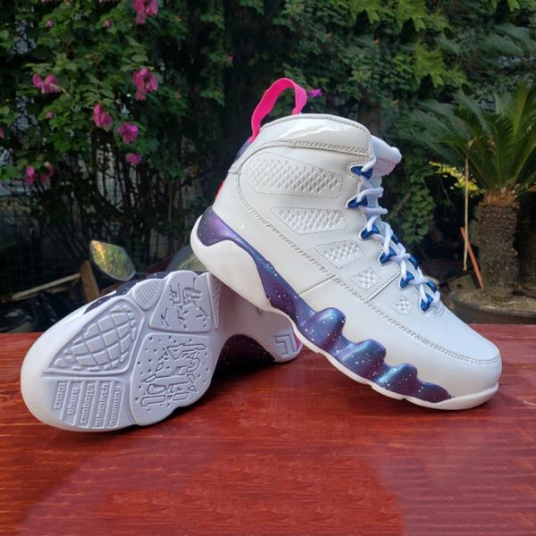 

brand classic white jbc 9 mens basketball shoes high cute retro fashion pink multi color 9s mens outdoor trainers sports sneakers us7-13, White;red