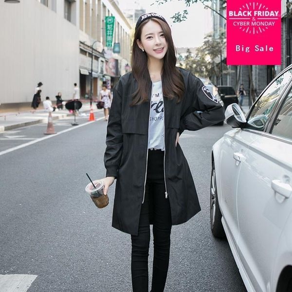 

2020 spring plus size loose casual uniform medium-long bf trench straight female outerwear w621, Tan;black
