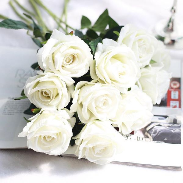 

decorative flowers & wreaths 8cm 1pcs flannel rose diy garden bush fake home decoration flower valentine's day present1