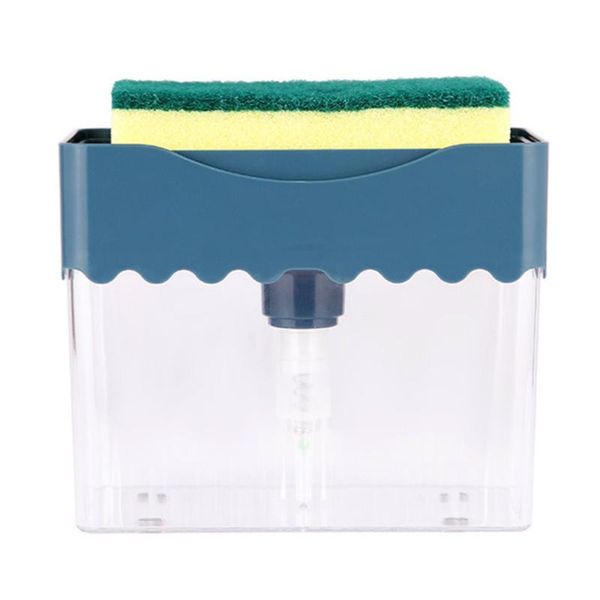 

creative 2-in-1 sponge box rack pump soap dispenser sponge scrubber holder case
