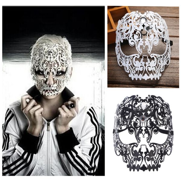 Esqueleto Face Mask para Mulheres e Homens Cool Traje Festa Festa Sexy Face Full Face Hollow Out Masquerade Mask Y200103