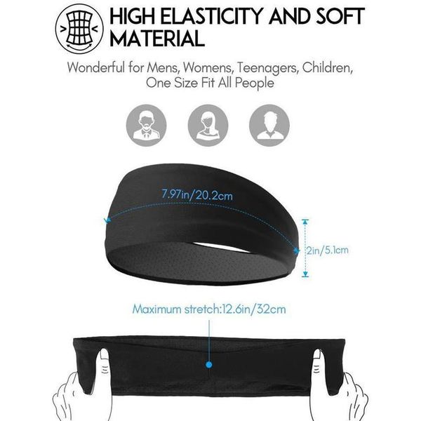 

men sweatband sports headband stretch elastic yoga running hair band for men outdoor sport headwrap fitness sport qyllht, Yellow;black