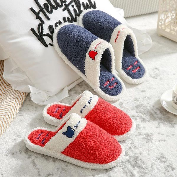 

slippers male female couple cotton shoes patchwork pattern cartton print women's indoor soft warm home slipper winter casual slipper1, Black