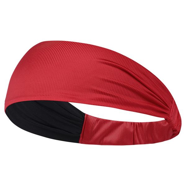 

sport sweatband running headbands head band hair bandage elastic absorbent sweat biking jog badminton yoga gym fitness men women wmtlbd, Black