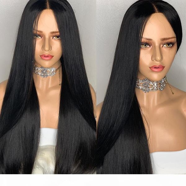 

13x6 silky straight lace front human hair wigs glueless pre plucked brazilian remy hair wigs with baby hair part, Black