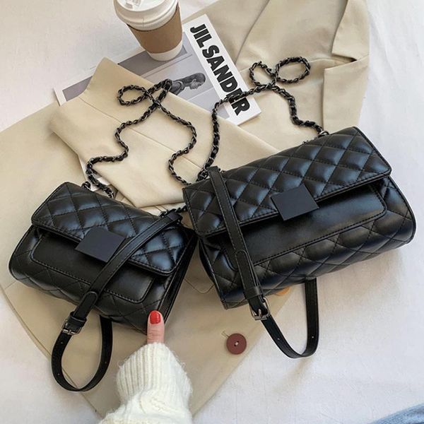 

fashion lingge pu leather crossbody bags for women 2021 new trend chain shoulder bags female ladies handbags purse