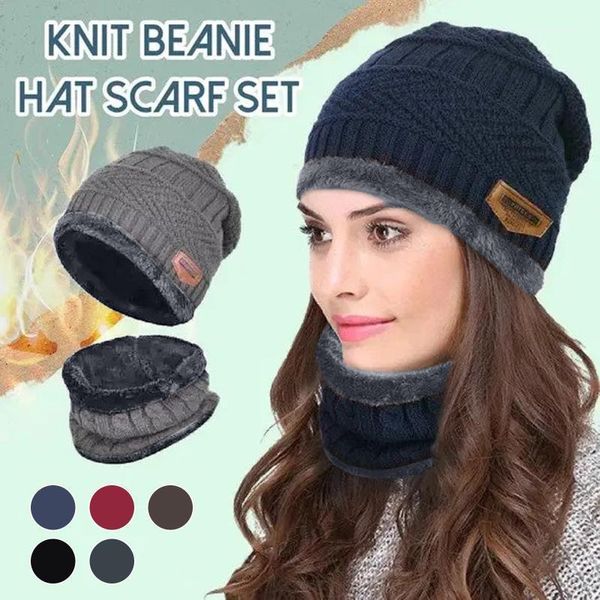 Gorro/crânio tampas 2021 chapéu de inverno máscara feminina para meninas lã grossa lã quente dentro de malha de malha chapéus de moda #t1p1